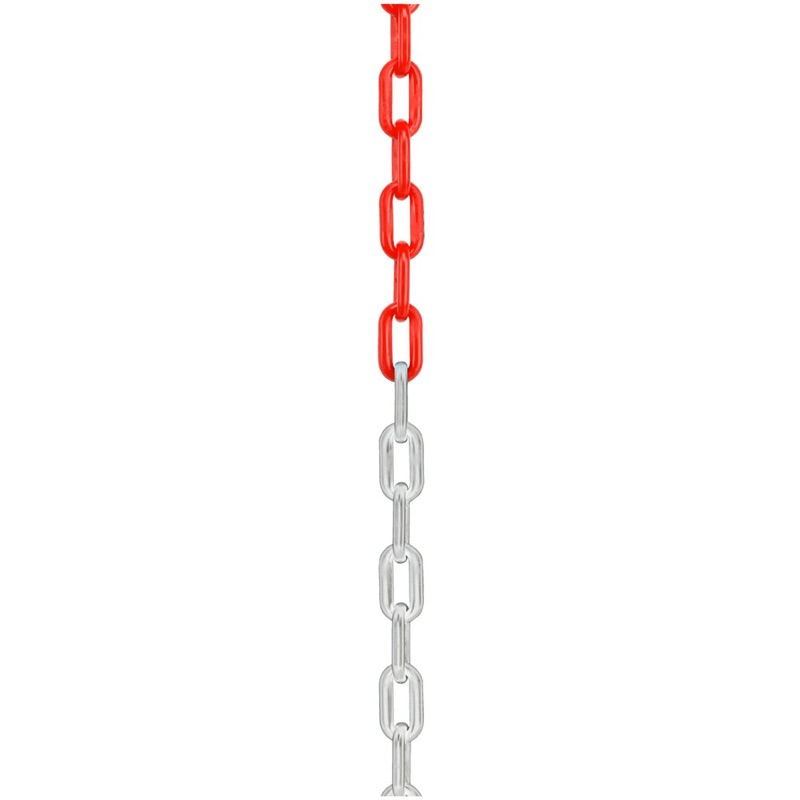 Beaver Plastic Chain - Long Link (50m Reel) Red/White x 50m