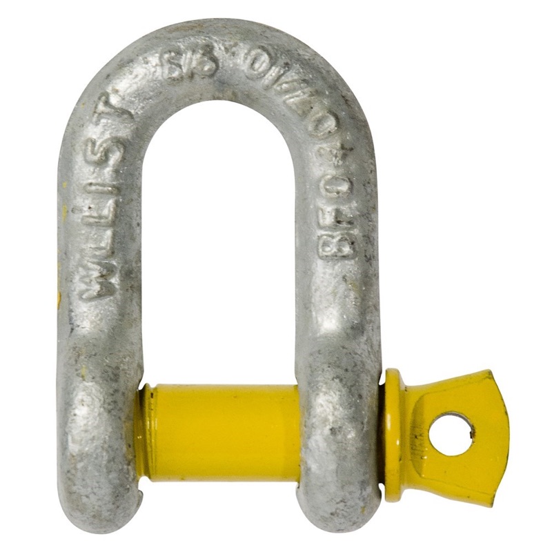 Beaver Yellow Pin Grade S Screw Pin Dee Shackle 9.5t
