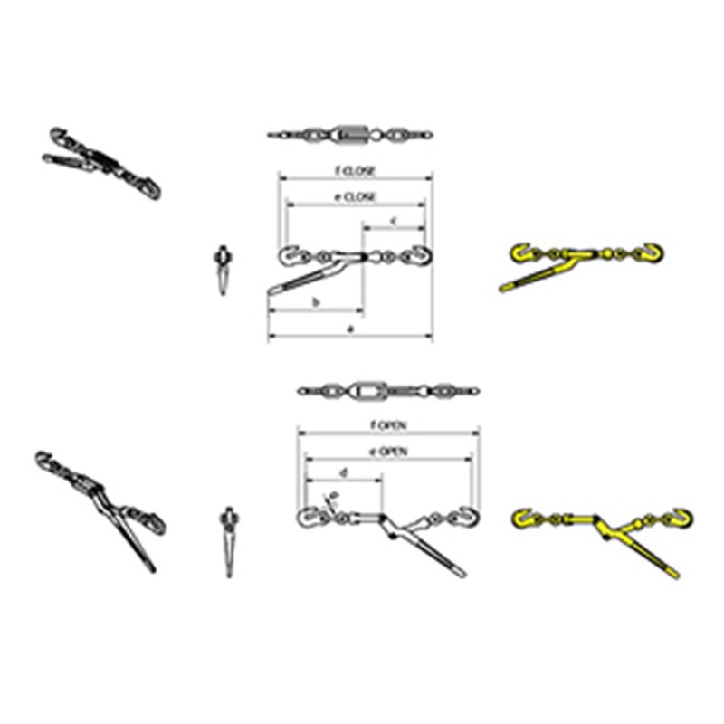 Beaver Graded 70 Double Swivel Loadbinder with Eye Grab Hooks 6mm
