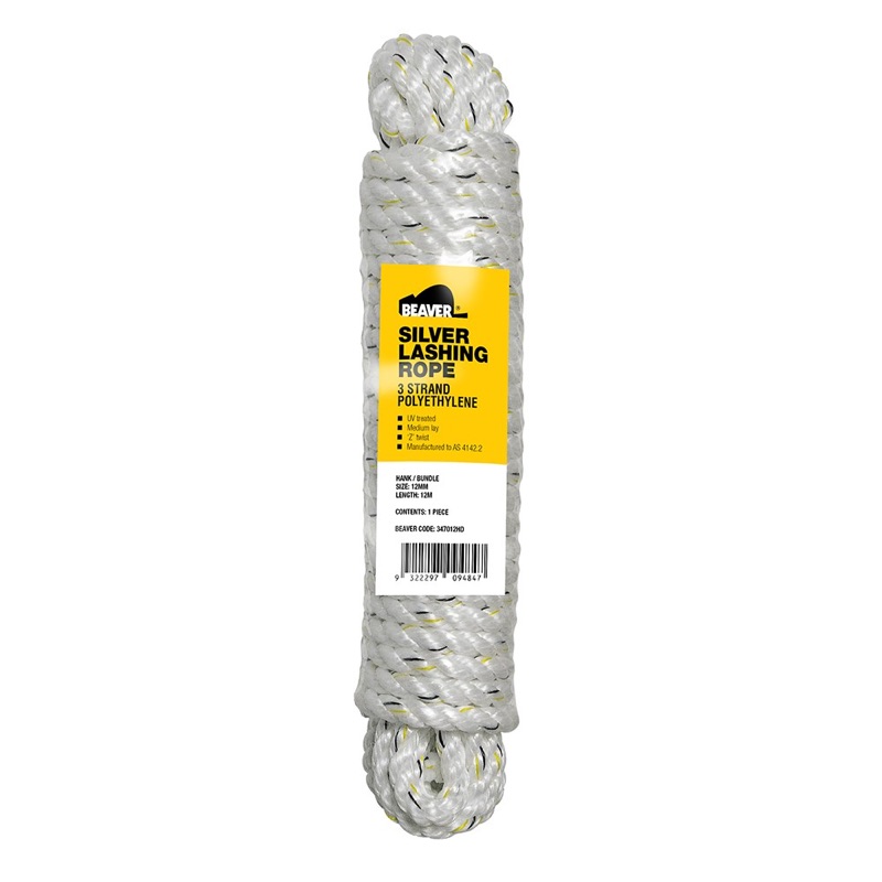 Beaver Silver Lashing Rope 12mm x 12m
