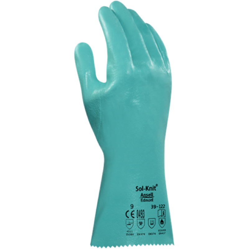 Ansell SOL-Knit Nitrile Glove Green x Size 9