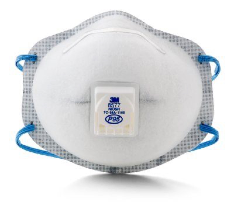 3M Cupped Particulate Respirator GP2 with Nuisance Level* Organic Vapour Relief, valved