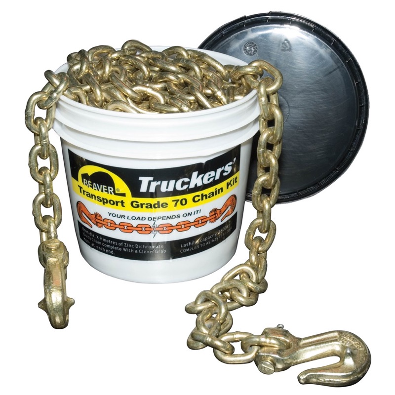 Beaver Grade 70 Transport Load Chain Kit With Grab Hooks on Each End 8mm x 6m