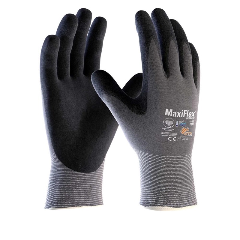 ATG MaxiFlex Ultimate Ad-Apt 42-87 Cooling Gloves Black/Grey x 9