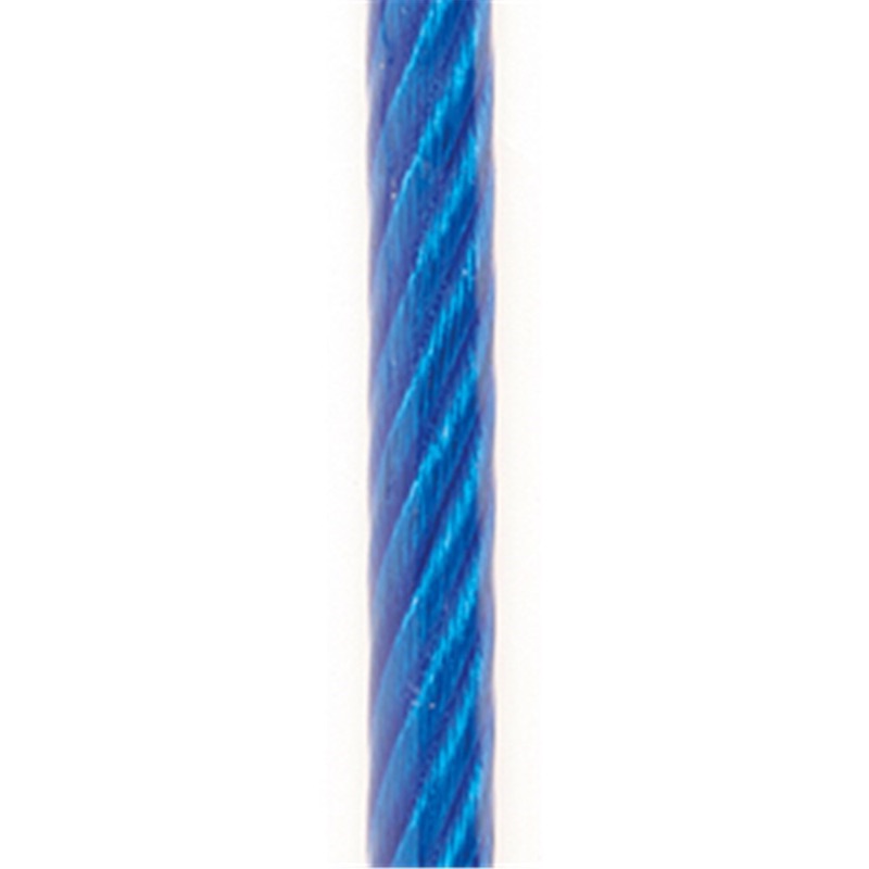 Beaver G1570 PVC Coated Galvanised Wire Rope With a Fibre Core - 6x19 (Blue) 4mm x 6mm