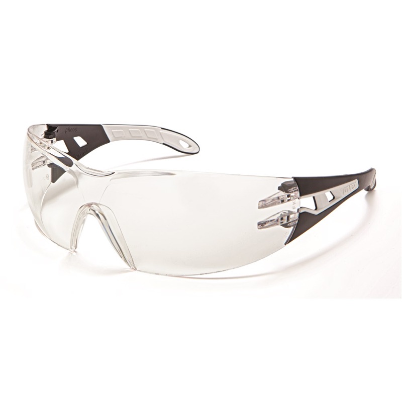 UVEX Pheos Safety Glasses Clear/Black/White
