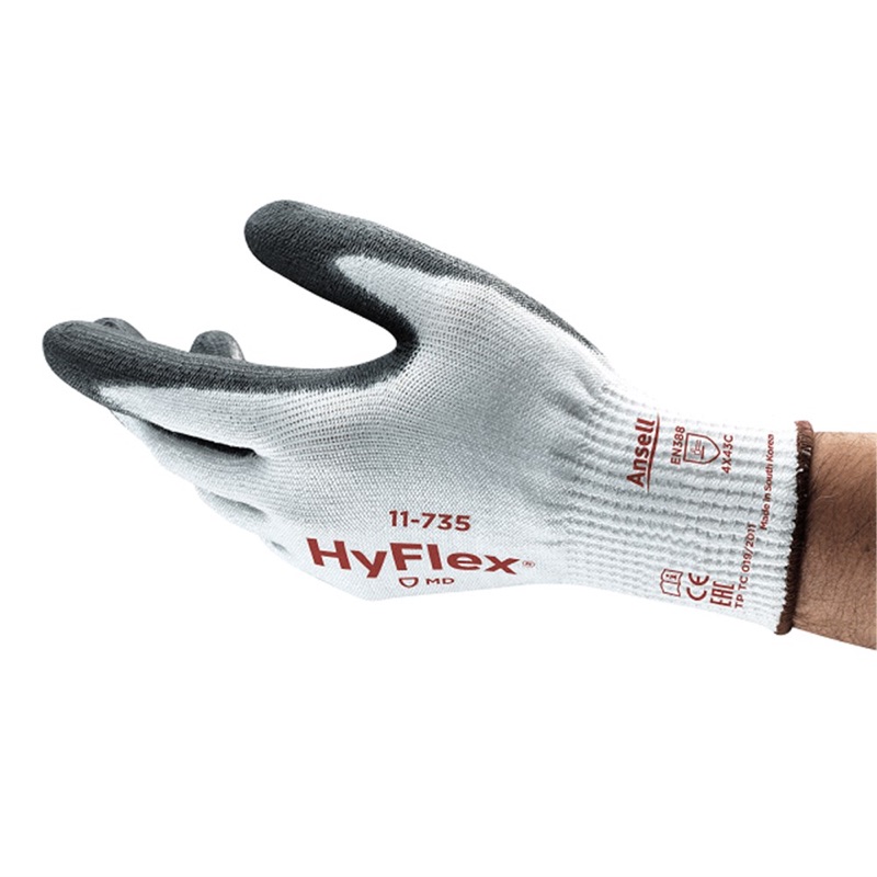 Ansell HyFlex 11-735 Intercept Cut 5 Gloves White x Size 9