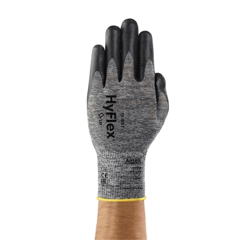 Ansell HyFlex 11-801 Light Duty Gloves Black x Size 6