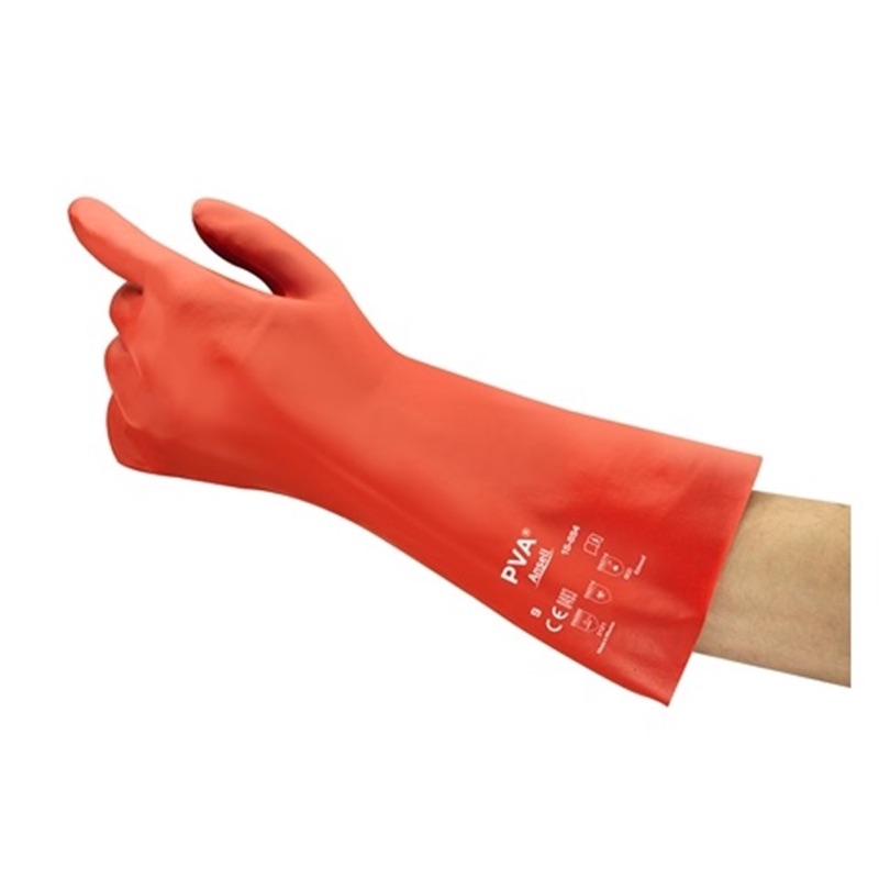 Ansell AlphaTec 36cm PVA Chemical Resistant Gloves Red x Size 9