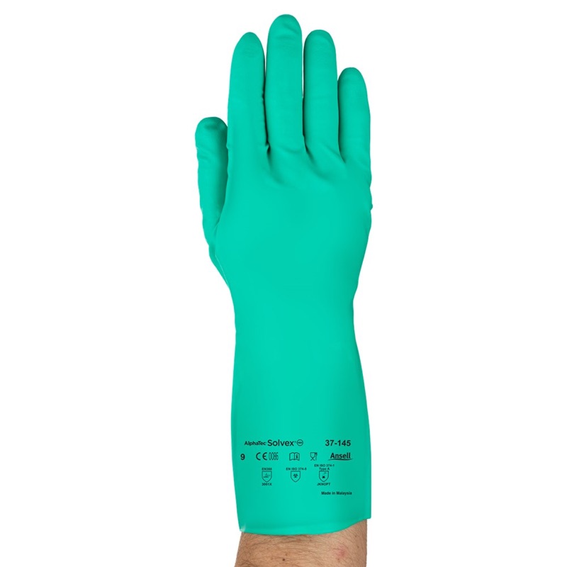 Ansell AlphaTec Solvex 37-145 Chemical Resistant Gloves Green x Size 8