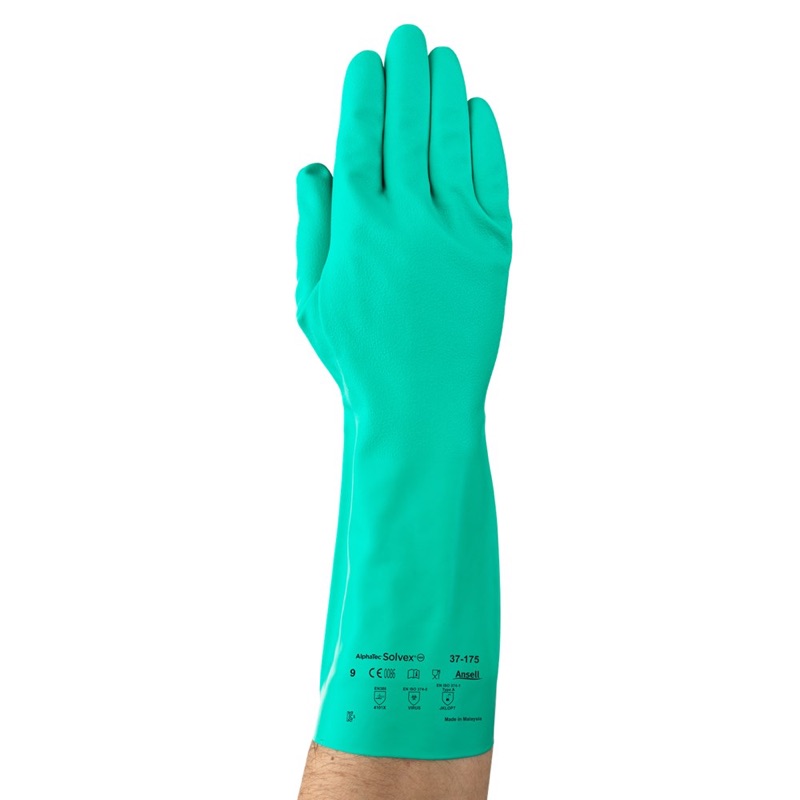 Ansell AlphaTec Solvex 37-175 Chemical Resistant Gloves Green x Size 7