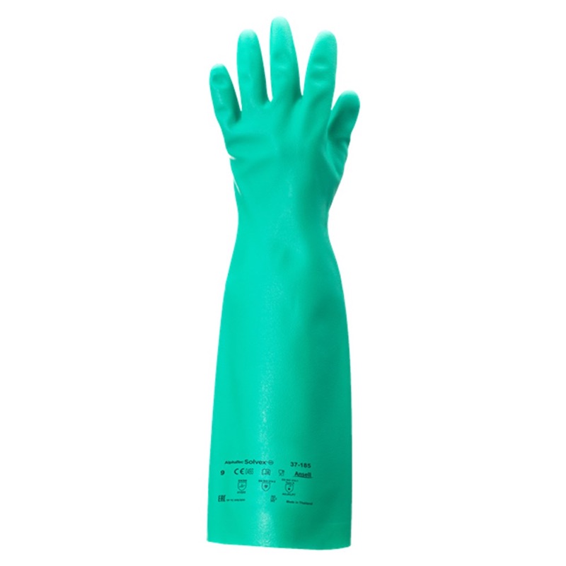 Ansell AlphaTec Solvex 37-185 Chemical Resistant Gloves Green x Size 7