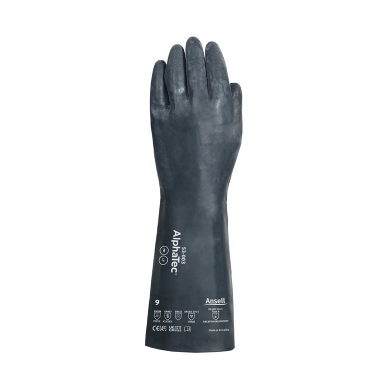 Glove Ansell Chemical AlphaTec 53 003 Extreme Chem Virus Heat Black x Size 7