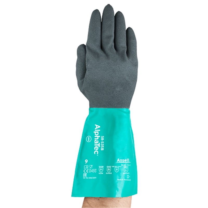 Ansell AlphaTec 58-535B Chemical Resistant Gloves Grey x Size 7