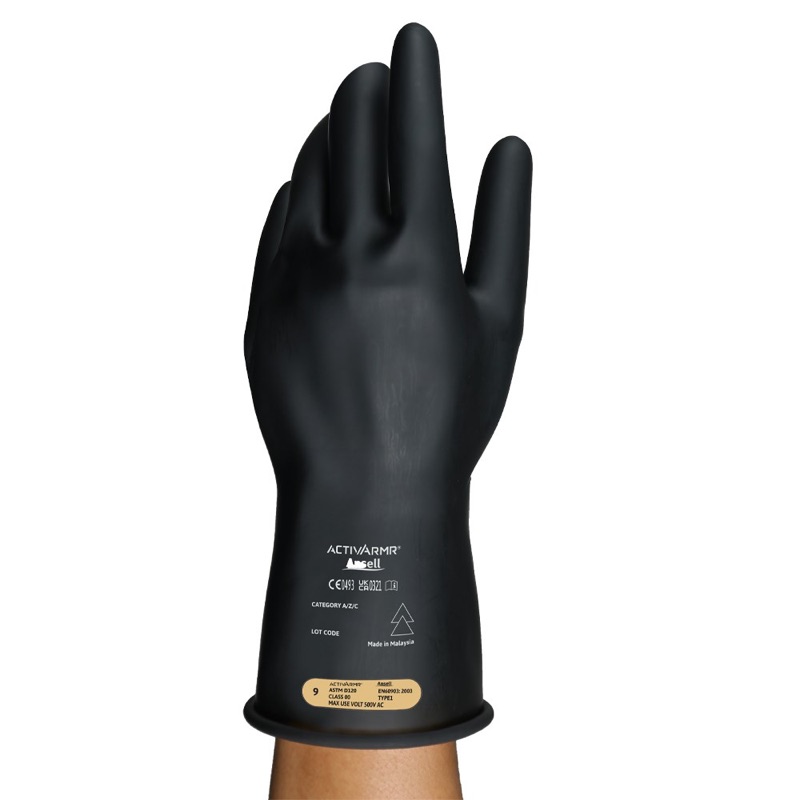 Glove Ansell ActivArmr RIG Class 00 11in ULW Black x Size 7