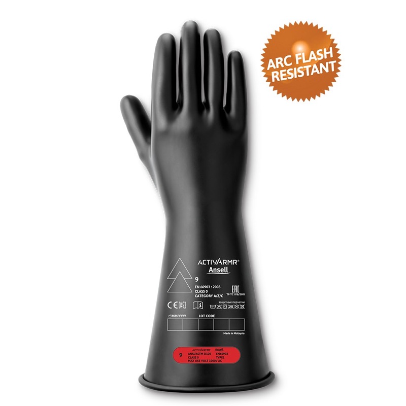 Glove Ansell ACTIVARMR RIG Class 0 14in Black x Size 7