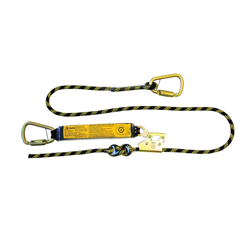 SAL B-Safe Rope Adjut 2M Trip Lck Karabiners-Energy absorber at adjuster 50KG-140KG