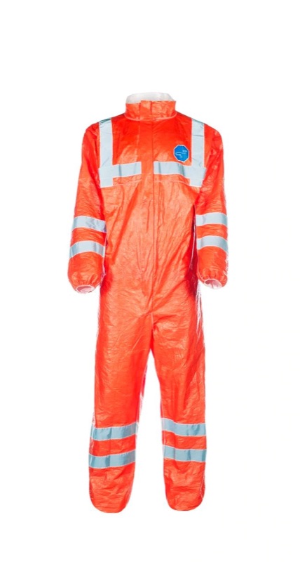 Dupont Tyvek 500 Hi-Vis Collared Coverall Orange x Size 3XL