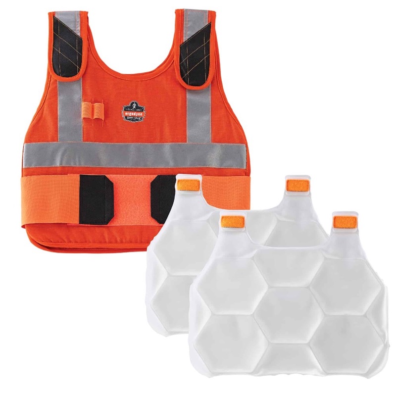 Ergodyne Chill-Its FR Phase Change Cooling Vest with Pack Orange x L/XL