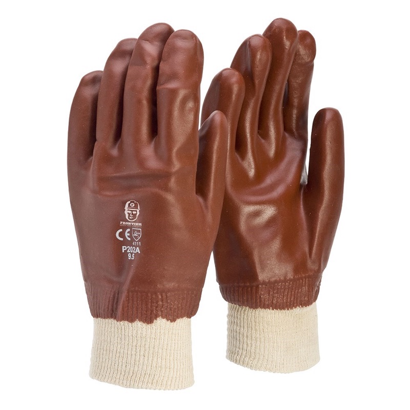 Frontier Red PVC 27cm Knit Wrist Glove Red x Size Large