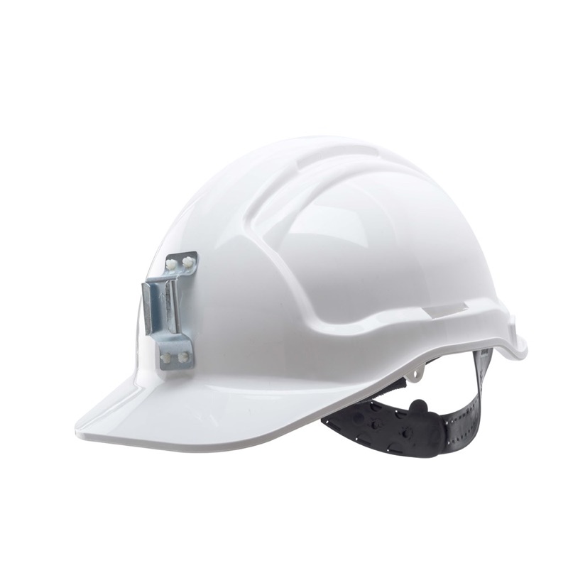 Frontier Vented Hard Hat White x Metal Lamp Bracket