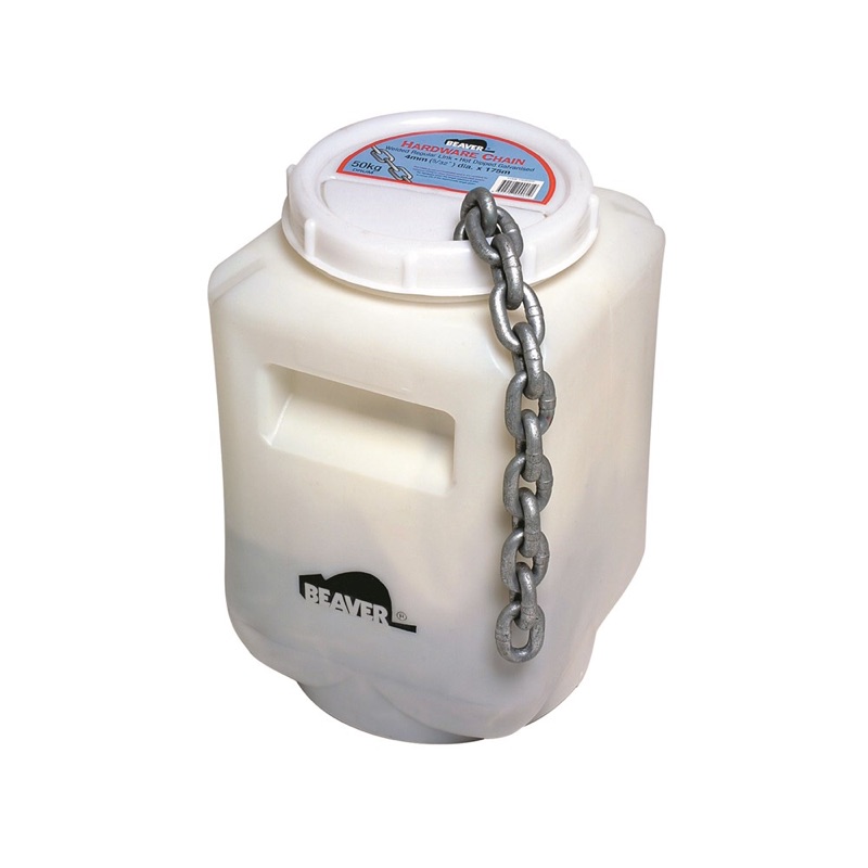 Beaver Proof Coil Chain Regular Link (50kg Pail) 13mm x Self Colour