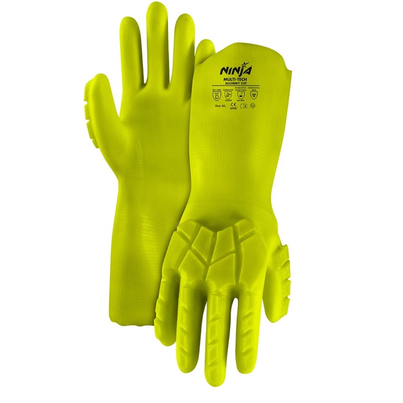 Ninja Multi-Tech Alchemy Cut D Gloves Fluro Yellow x Size Large
