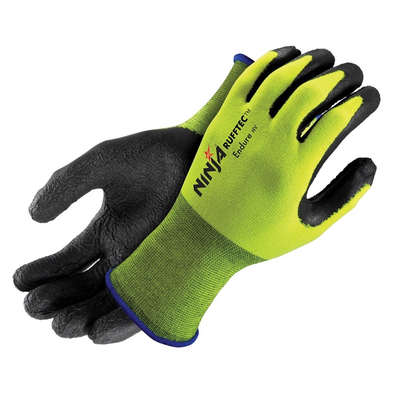 Ninja Rufftec Endure Gloves Fluro Yellow x Size 2 Extra Large