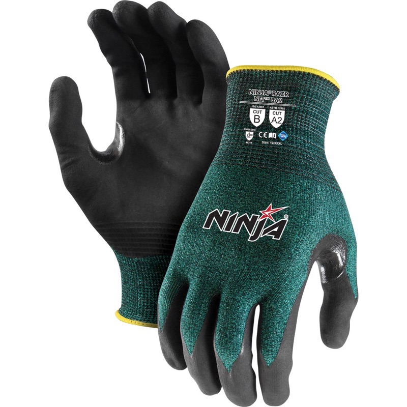 Ninja Maxim Razr NFT BA2 Gloves Green x Size 2 Extra Large