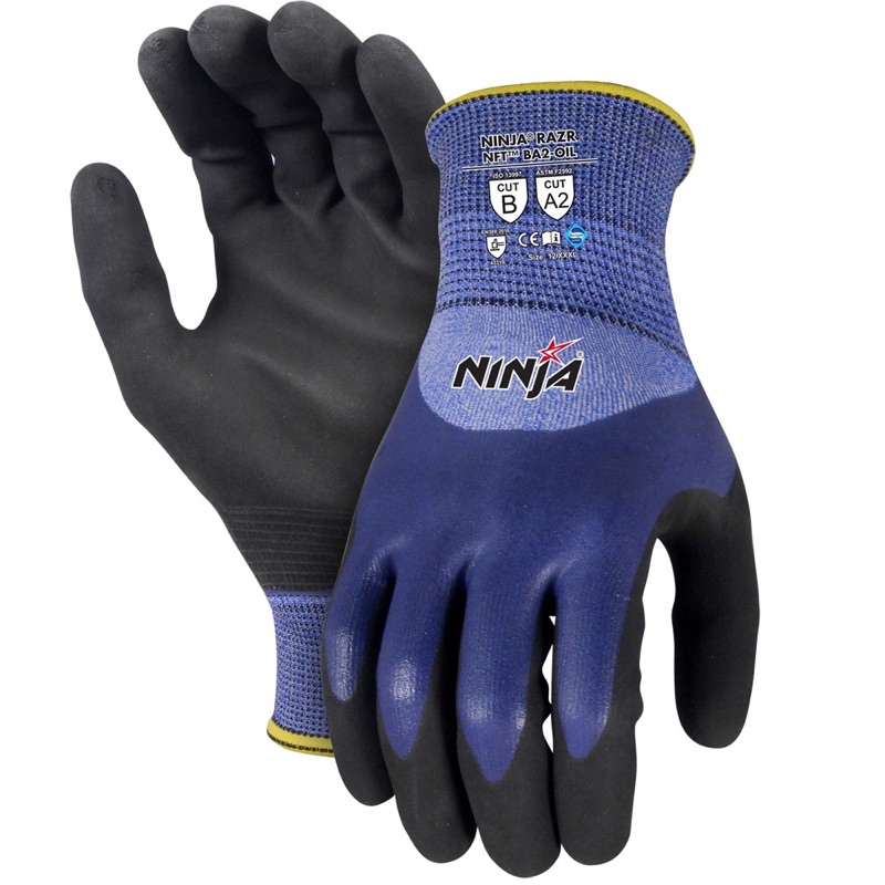 Ninja Razr NFT BA2-OIL Gloves Blue x Size Extra Large