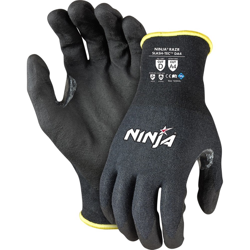Ninja Razr Slash-Tec DA4 Cut D Gloves Black x Size 2XL
