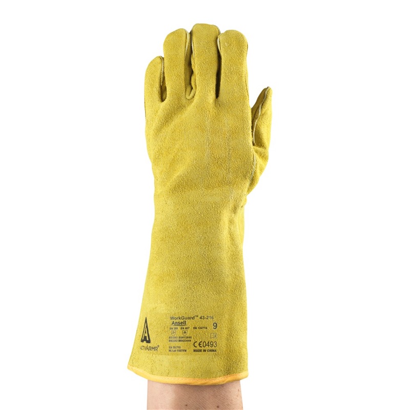 Ansell ActivArmr 43-216 Workguard Welder Gloves Yellow x Size 9