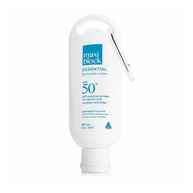 Maxiblock Essential Sunscreen Lotion SPF50+ 60ml carabiner clip - 24/carton