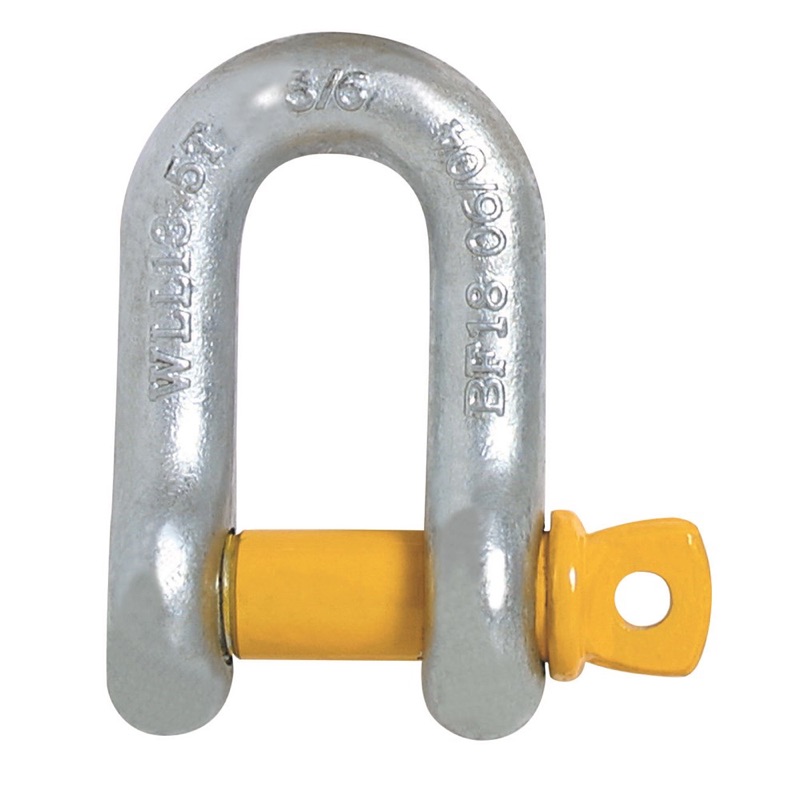 Beaver Yellow Pin Grade S Screw Pin Dee Shackle 0.75t